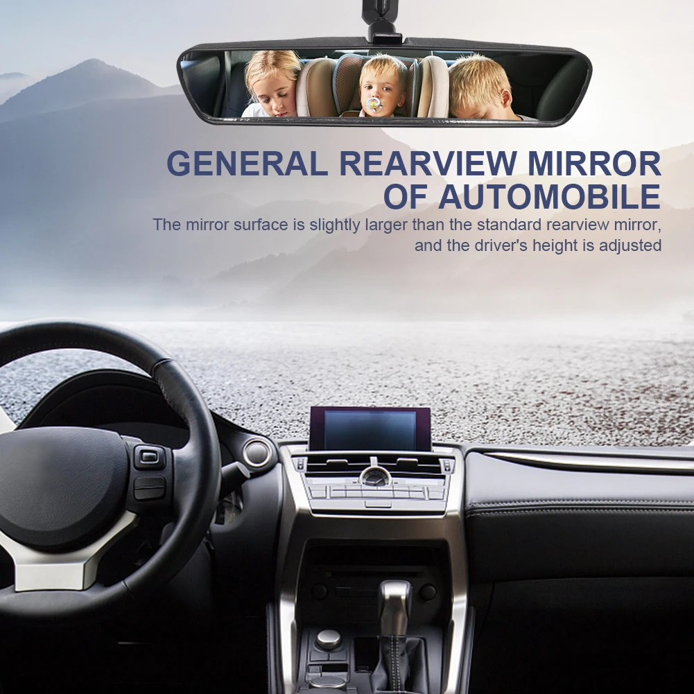 

10 Inch Inside Rearview Mirror Black Interior Rearview Mirror Easy To Install Rearview Interior Mirror ABS Glass Car Accessories