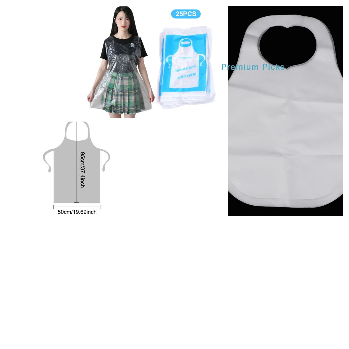 10/20/25pc Disposable Aprons Clear Plastic Art Apron Waterproof For Adults Kid Painting Party Cooking Housework Picnic DIY Craft