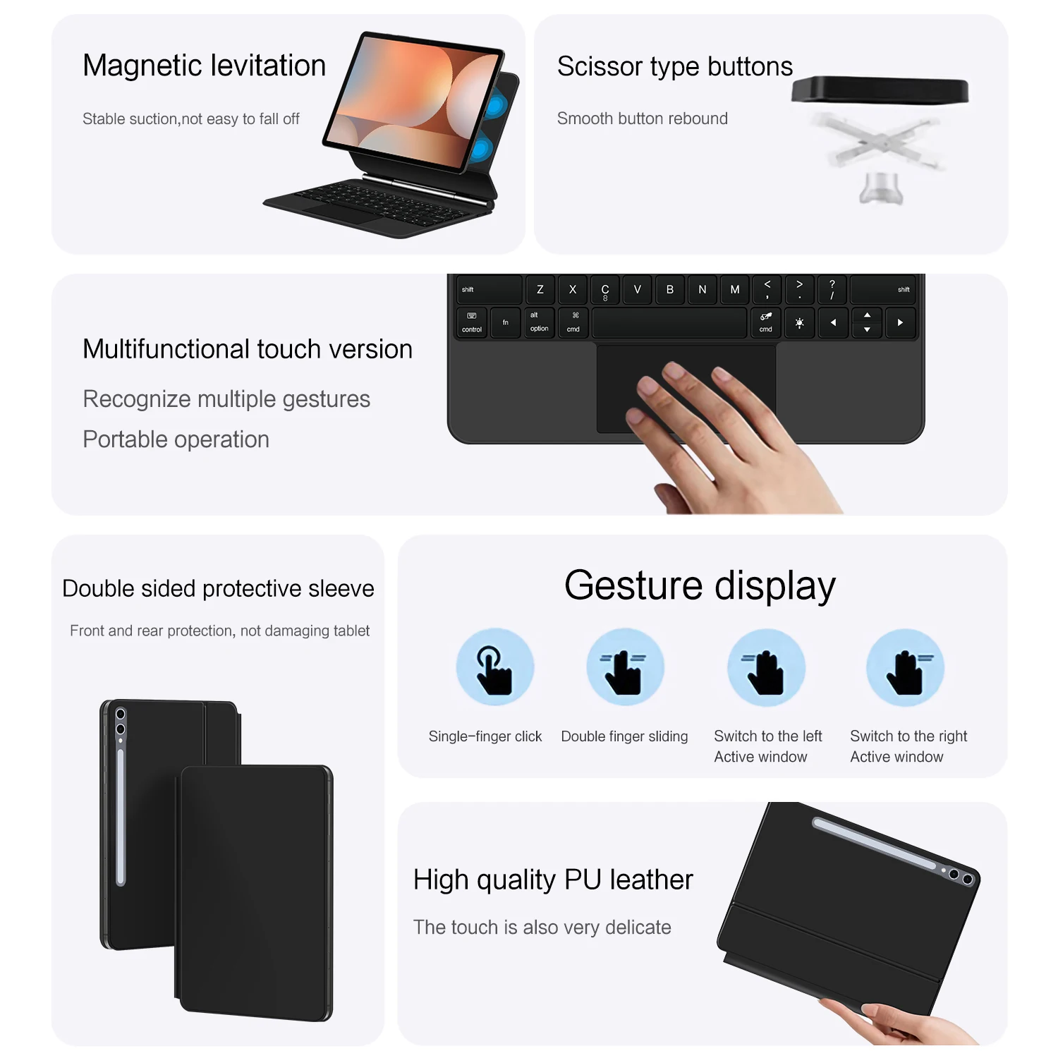 Magic Keyboard Folio For Samsung Galaxy Tab S10+ S10 Plus 12.4 inch Tablet Smart Case Portuguese Spanish Korean keyboard cover