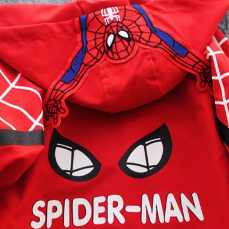 Spring Autumn Baby Boys Spiderman Hoodies Children Cartoon Sweatshirt Kids Long Sleeve Jacket Boy Disney Coat Zipper Clothes