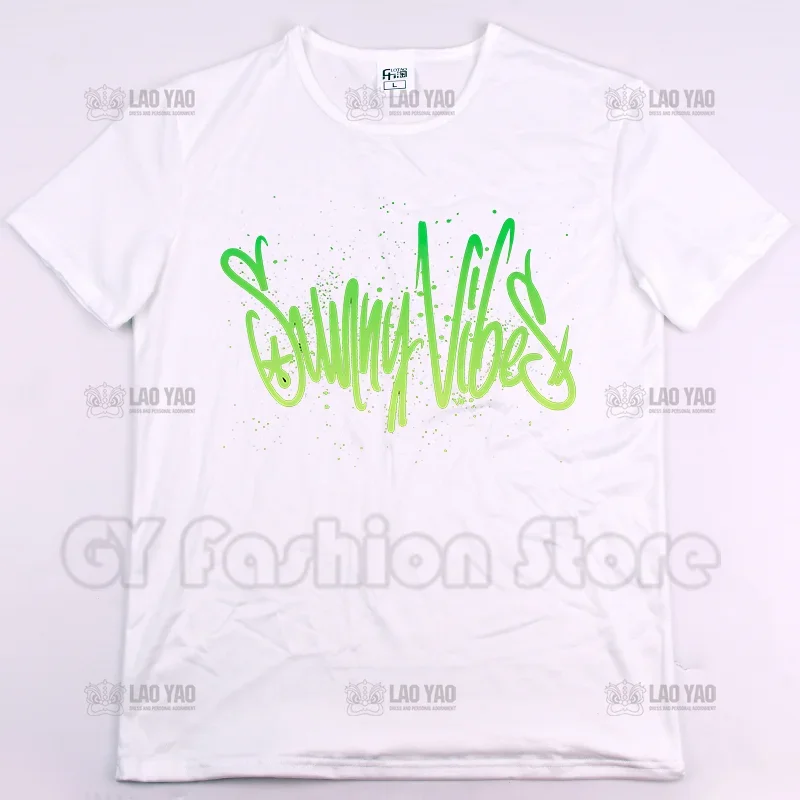 SUNNY VIBES Hot Selling Summer Printed T-shirt Unisex Street Wear Fashion Tops Casual Men Women T Shirts image 2