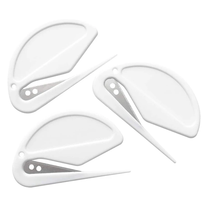 Резак для бумаги, открывалка для писем, резак для конвертов из АБС-пластика, открывалка для почтовых писем с ножом для бумаги с лезвиями, три упаковки, белый