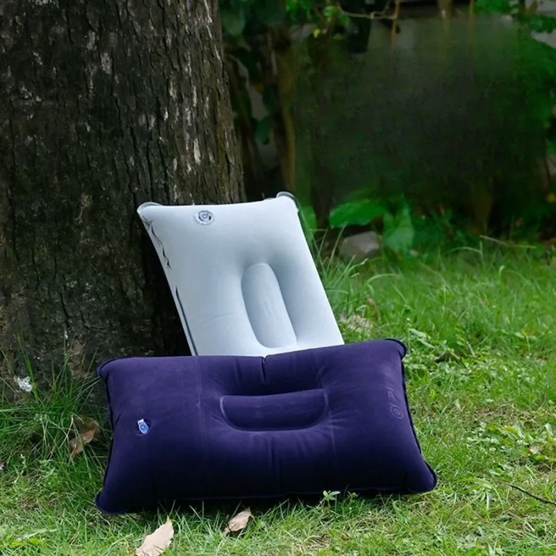 Outdoor Inflatable Pillow Large Thickened Fleece Square Camping Sleeping Bag Pillow Lunch Break Cushion Portable view 4