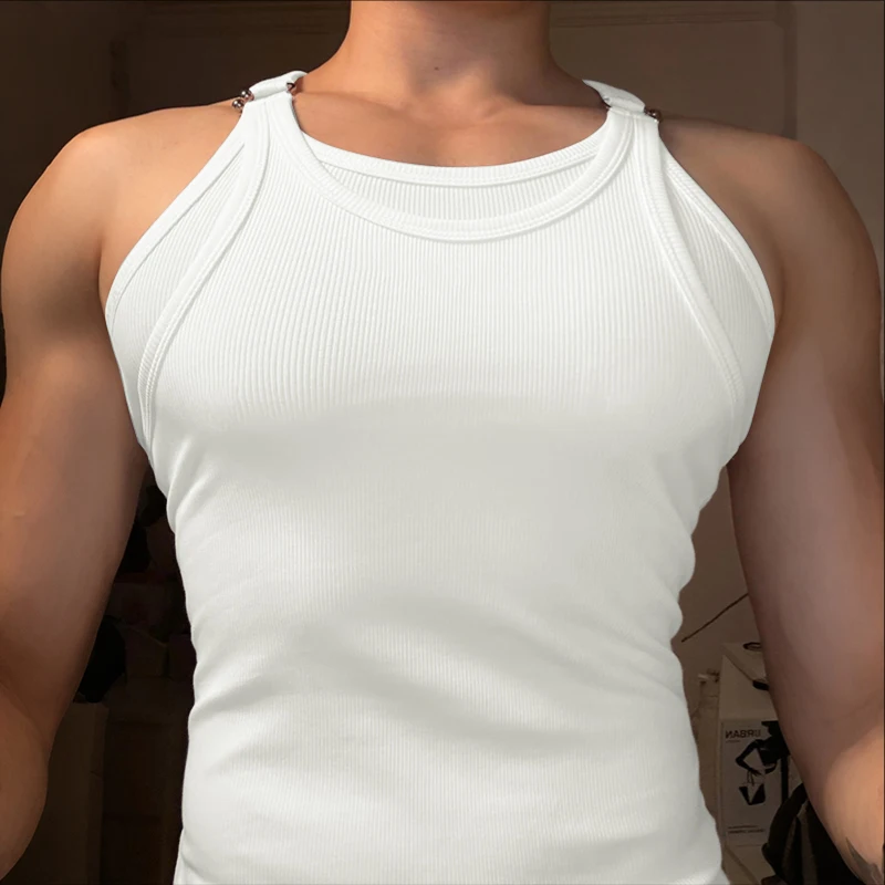 INCERUN Herren Tanktops Einfarbig O-Ausschnitt Ärmellos Sommer Männer Westen Streetwear 2026 Gestrickte Mode Lässige Herrenbekleidung Oberteile