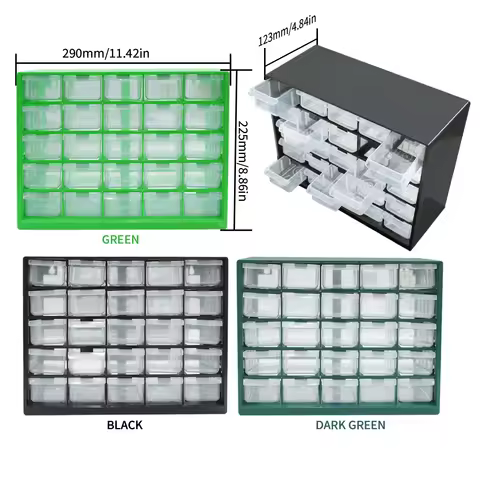 25 Multi-grid Drawer Parts Box Wall-mounted Screw Classification Component Box Tool Case electronic components Storage ToolBox