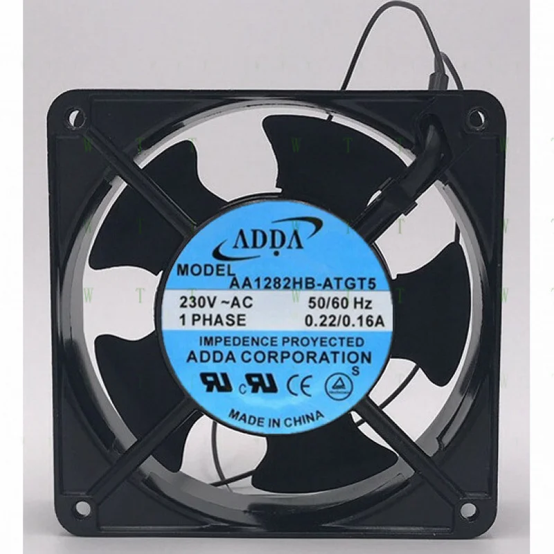 

H 1 pcs ADDA Fan AA1282HB-ATGT5 AC 230V 0.22A 12CM 12038 2 Wire Aluminum frame