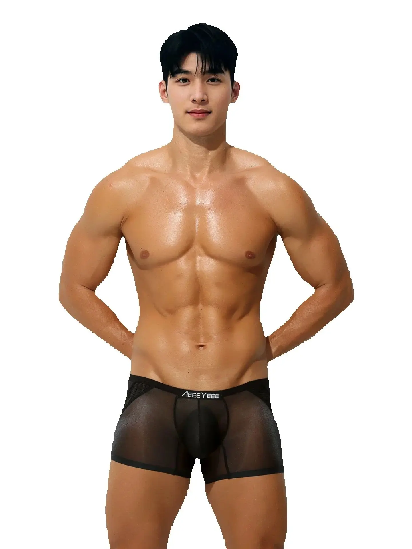 Hot men's Underwear boxer ultra-thin transparent ice silk low waisted youth fully transparent traceless pant Sport pants A716 5