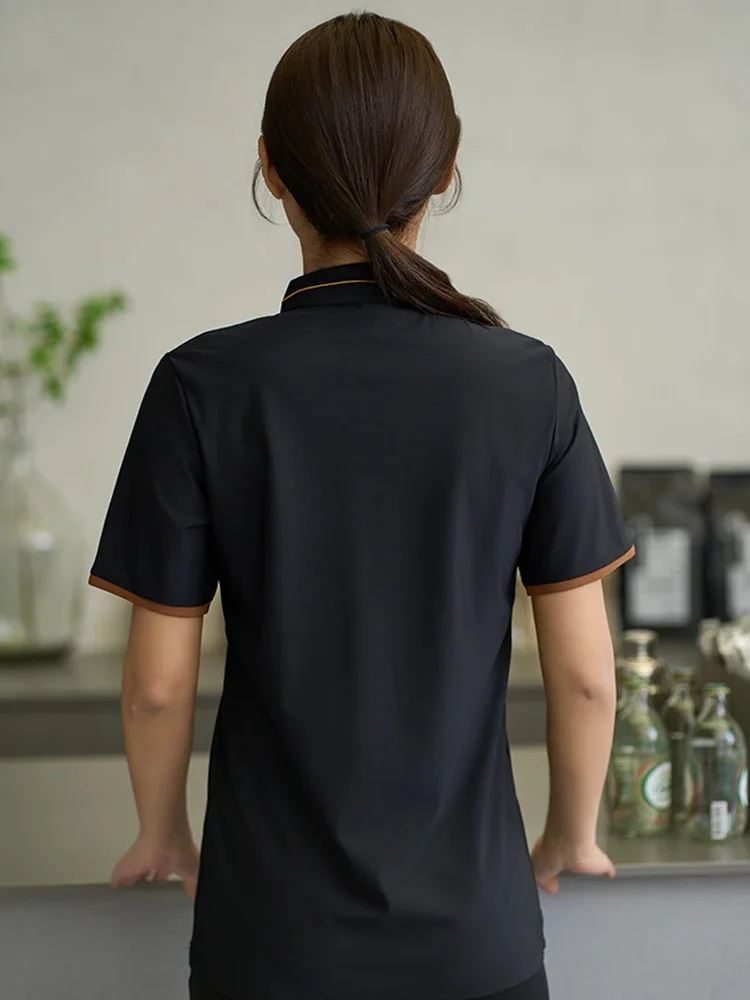夏の女性のジャケット西洋レストランケータリング服ホテル男性制服カフェショップ女性ウェイター作業服通気性シャツ