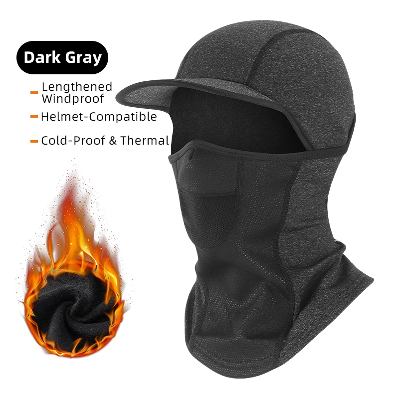 

WEST BIKING Winter Bike Face Mask With Brim Windproof Thermal Bicycle Mask Elongated Face Cover Warm Headgear Cycling Equipment