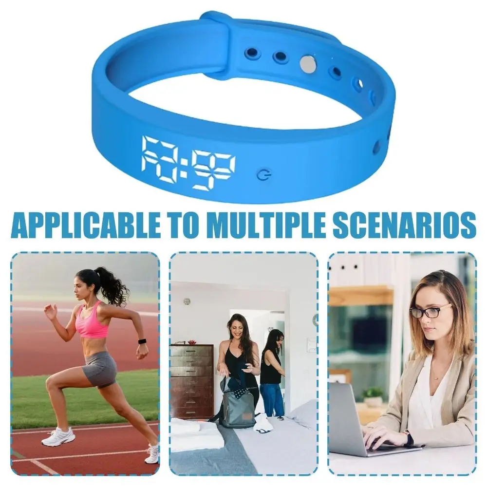

LED Digital Smart Bracelet Rechargeable Monitor Thermometer Smart Band Waterproof Vibration Alarm Sports Wristband for Students