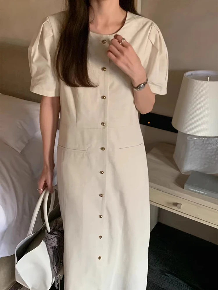 Bla ort Sve Vintage Hepburn Sle Dames Dr Afslankende Taille Ontwerp Zomer Nieuwe Collectie Midi Lengte Polyestervezel