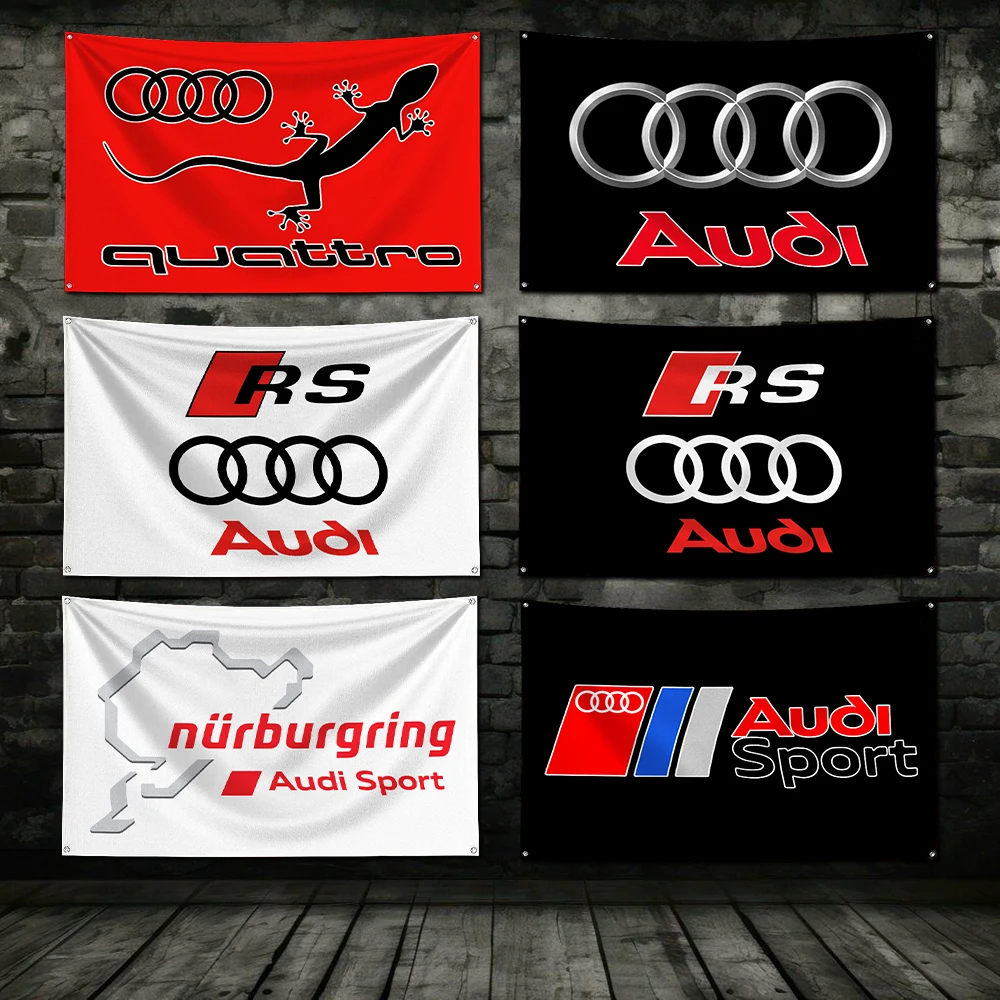 Ft Nürburg-Ring RS A-audies Flag Polyester Digital Printing Banner For Garage or Out door Decoration