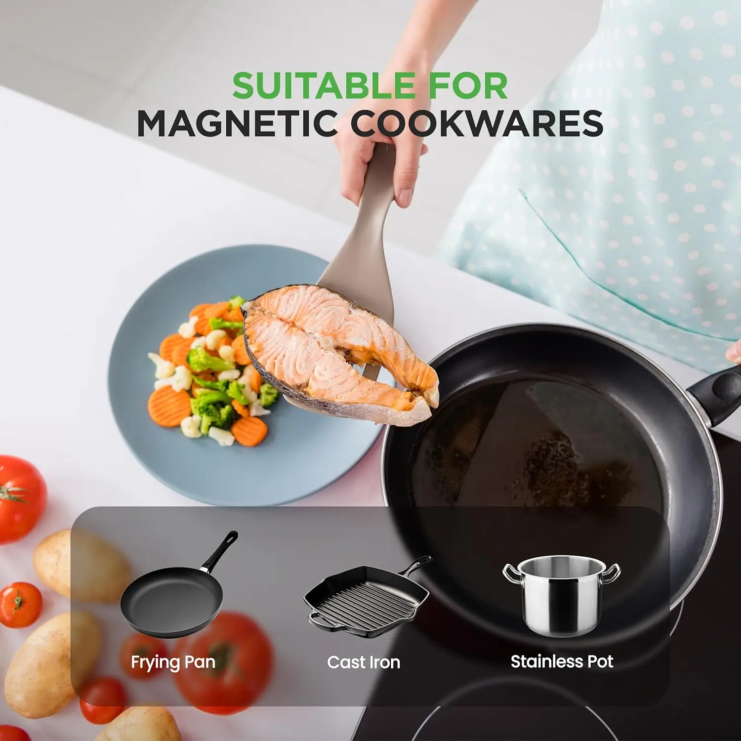 Induction Cooktop - 2 Glass Induction Burner Zones - Adjustable Temperature Settings - 1800W Electric Induction Cooker