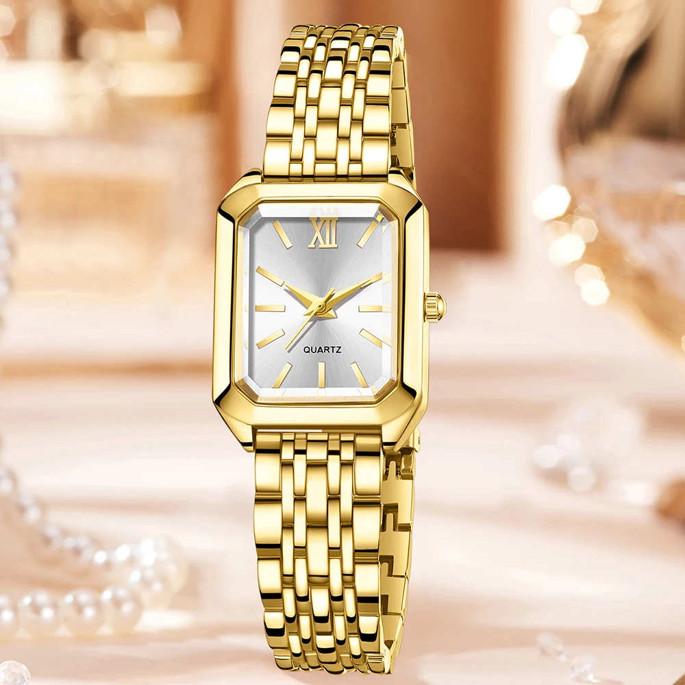 5Pcs/Set Unisex Jewelry Watches Women's Wristwatch Accessories Gold Fashionable Elegant Trendy Classic Exquisite Luxury Quartz Watches Y2K Party Gathering Daily Wear Birthday Holiday Gift Travel Vacation