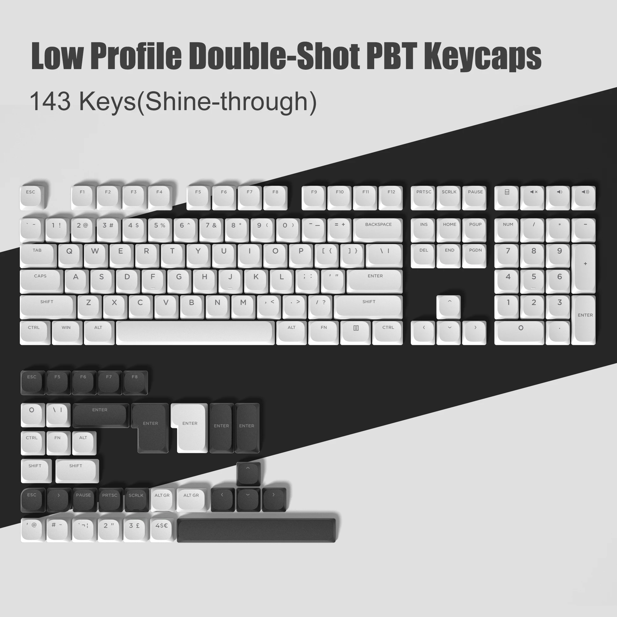 143 キーロープロファイル PBT キーキャップバックライト付きシャイン