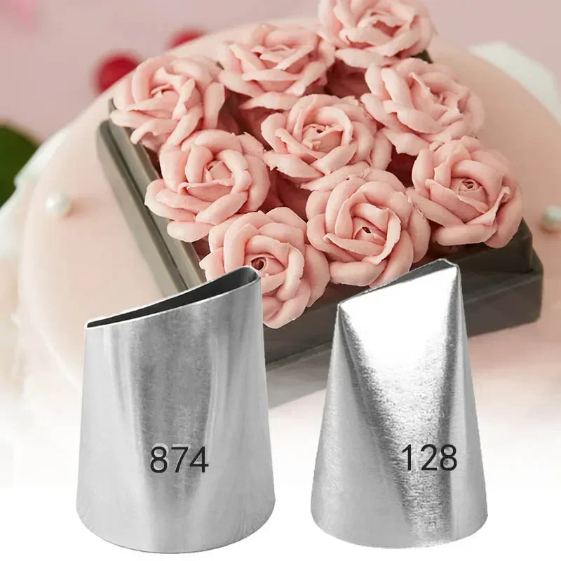 #128 #874 Large Rose Piping Nozzle Cream Pasting Tools Cake Cream Decoration Tips Straight Rose Petals Pastry Nozzles pasteleria