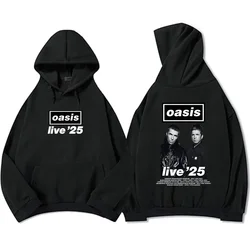 남녀공용 Oasis S 밴드 라이브 25 후드티, 긴팔 스웻셔츠, 그래픽 힙합 스트리트웨어, 캐주얼 로파 옴브레 수다데라
