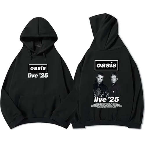 Imagen 1 del producto Oasis S Band Live 25 Sudaderas con capucha de manga larga para Hombre y mujer, Sudaderas con gráfico, ropa informal estilo Hip Hop, Ropa informal para Hombre, Sudaderas Unisex