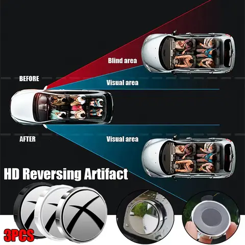 1 uppsättning av 2 st 360° HD justerbar dödvinkelspegel vidvinkel konvex backspegel utan ram 10 best sales parkeringsspegel - №8