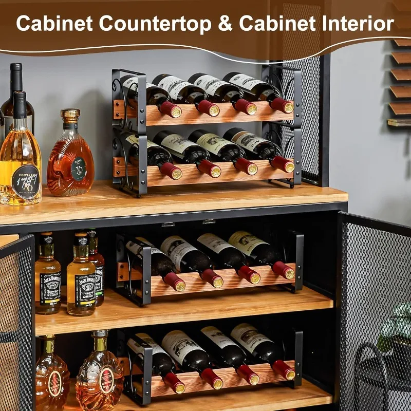 3 Tier Wine Rack for 12 Bottles, Stackable Wine Organizer, Freestanding Wine Bottle Holder for Kitchen Counter or Bar, Durable