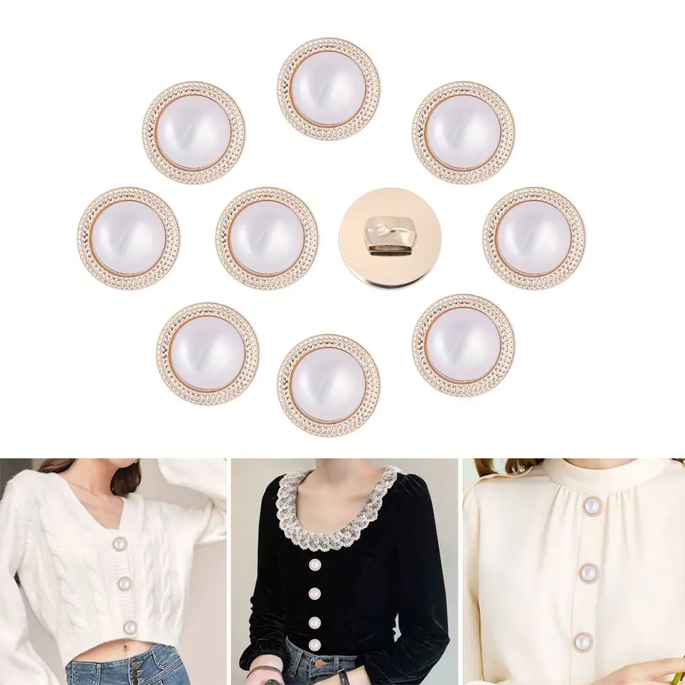10Pcs Handmade Needlework Sewing Button Clothing Buttons Pearlescent Buckle Sewing Accessories Shirt Buttons