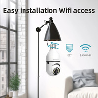 Light Bulb Security Camera 2.4G&5GHz WiFi Outdoor, 1080P E27 Light Socket Security Camera, Indoor 360° view, Color Night Vision