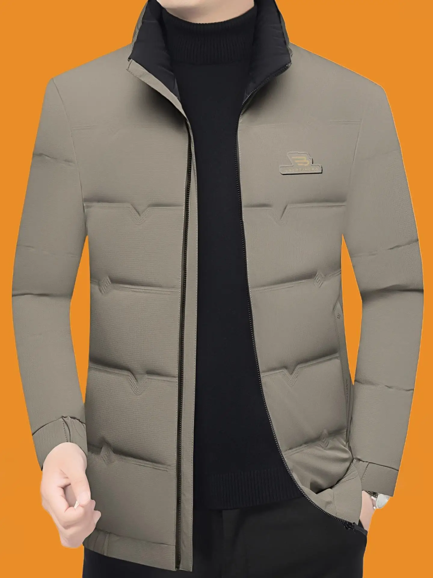 

Men's Faion Busin White Du down Jaet Stand Collar Thiened Winter Warm Casual Outerwear Lightweight Luxury