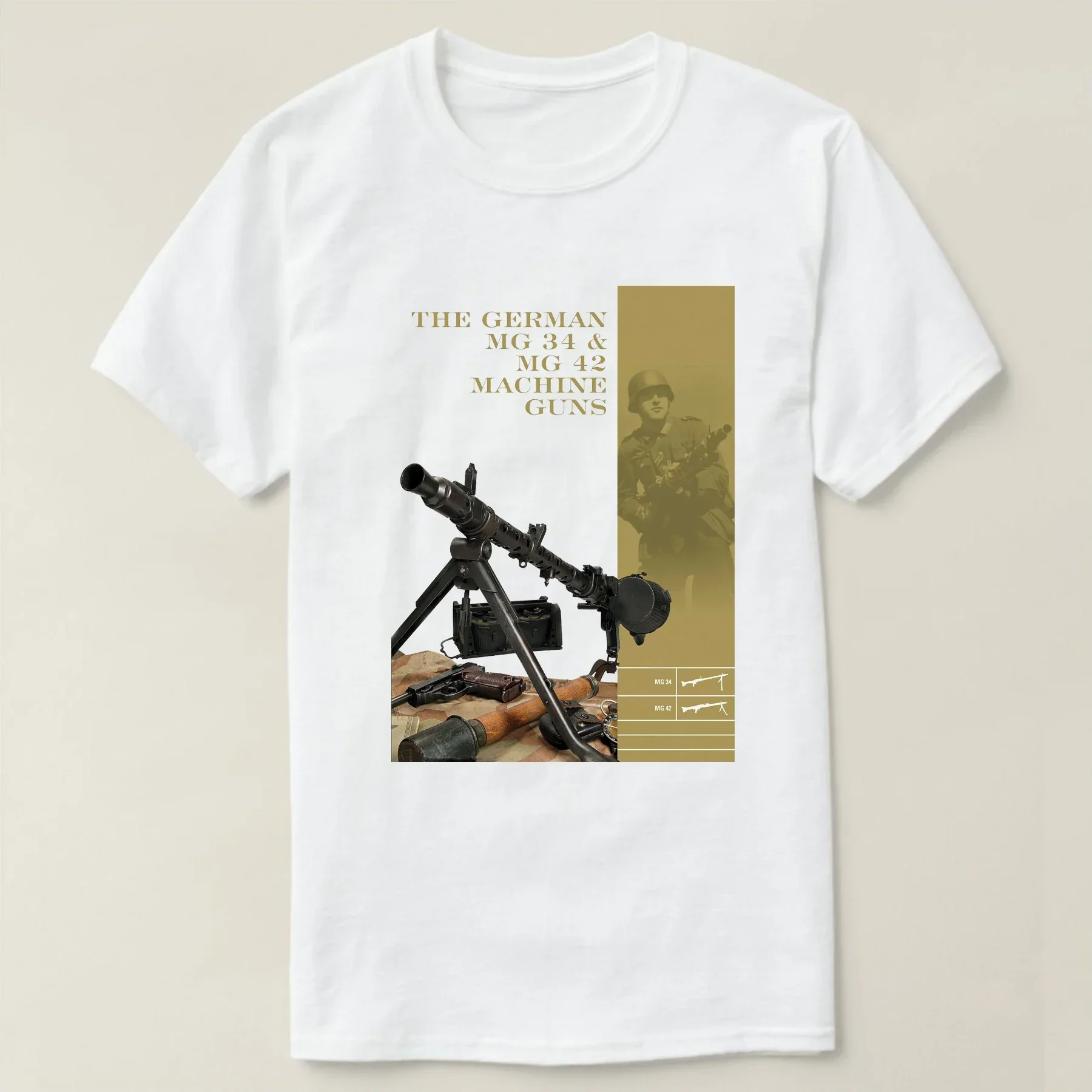 

WWII German MG 34 MG 42 Machine Guns T Shirt. Short Sleeve 100% Cotton Casual T-shirts Loose Top S-3XL