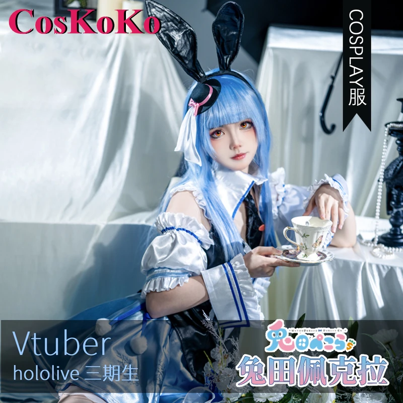 

CosKoKo Usada Pekora Cosplay Costume Anime VTuber Hololive White Rabbit Sexy Bunny Girl Dress Halloween Party Role Play Clothing