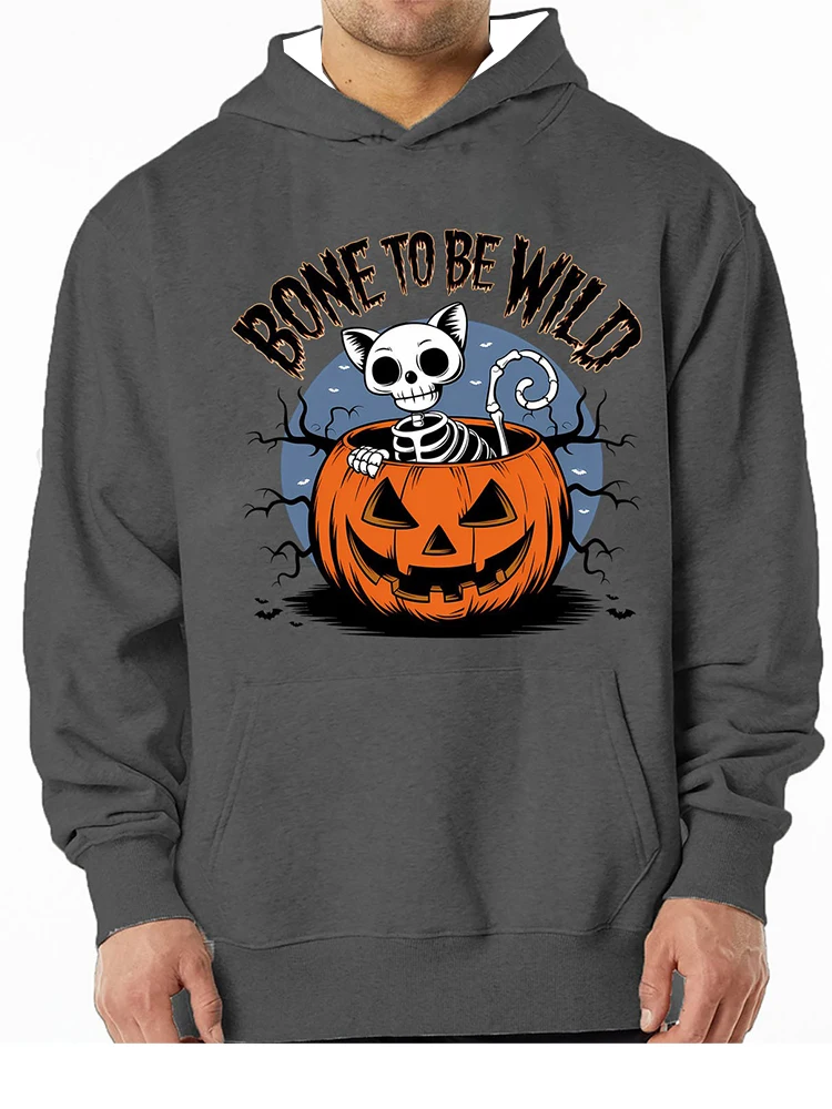 

Autumn Halloween Skeleton Print Men's Hoodies Cool Sweatshirts Casual Long Sleeve Pullover 3D Pumpkin Pattern Man Sweatshirt Top
