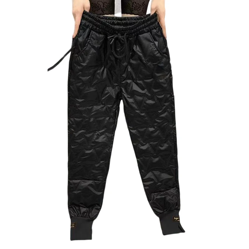 Women's Relaxed Fit Thicken Pants Loose Cotton Padded Windproof Snow Pants for Working Traveling Wear