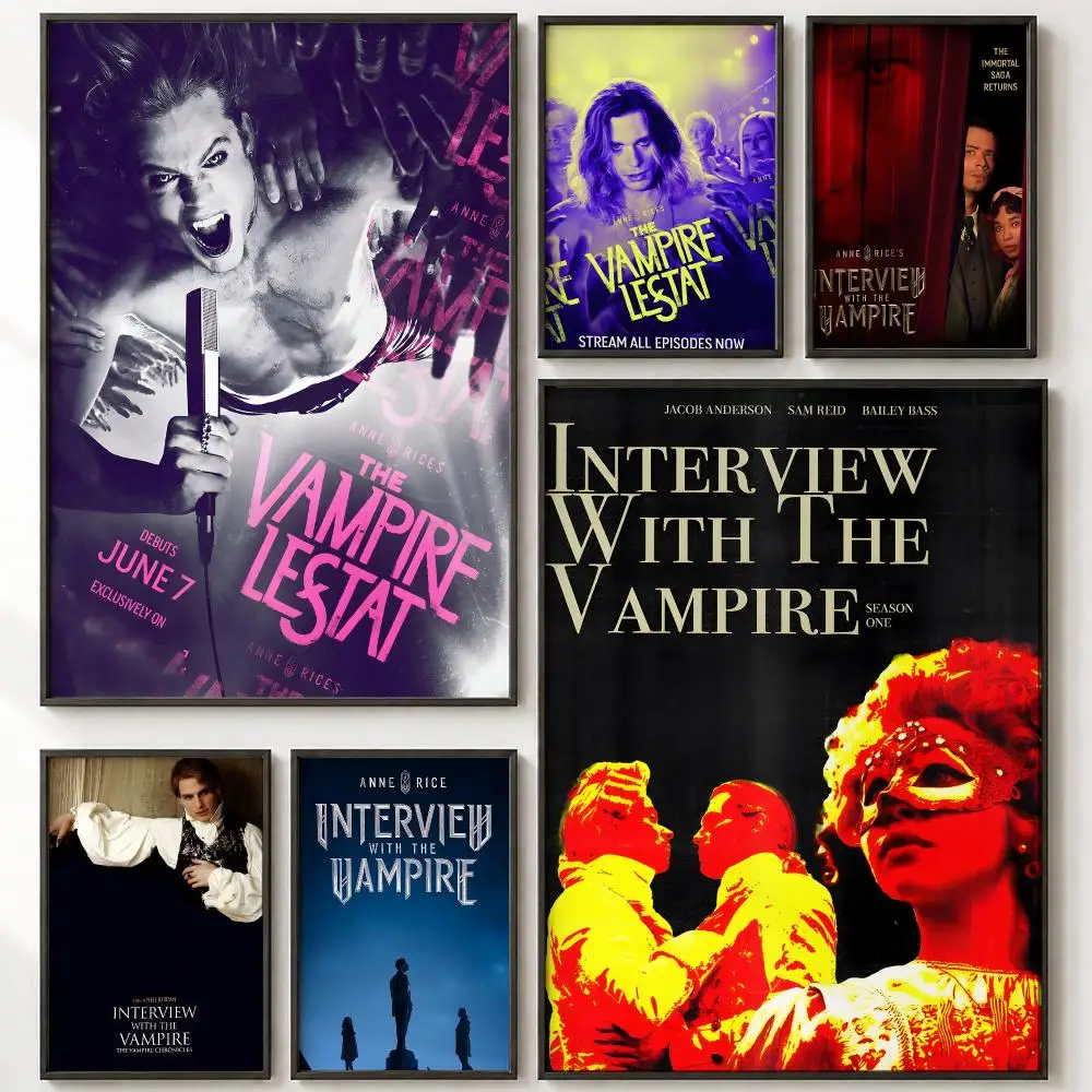 Long-lasting Entertainment I-Interview with the VampireS Poster Vintage Retro Anime Poster Stickers Peel and Stick Wall Art Home