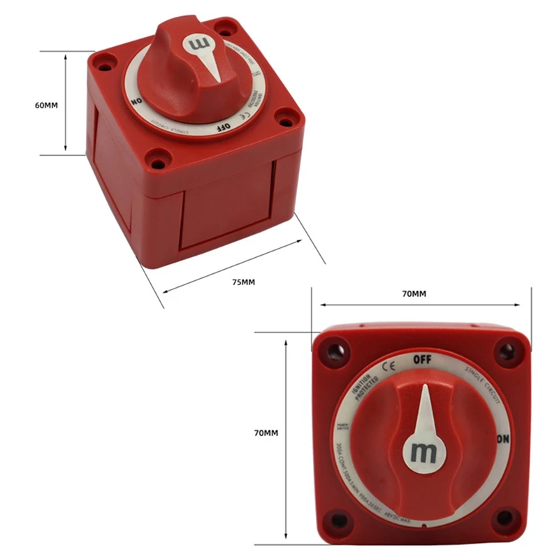 Mini Switch Cut On/Off Marine Boat 12-48V 100-300A Battery Switch Isolator Disconnect Rotary Easy To Use Selector 3 Position image 5
