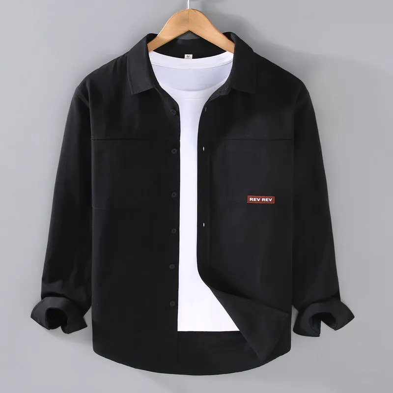 Men's Casual Loose Fit Shirt Jacket Lightweight Outdoor Spring Autumn Workwear Durable Stain-resistant Thin Style Coat