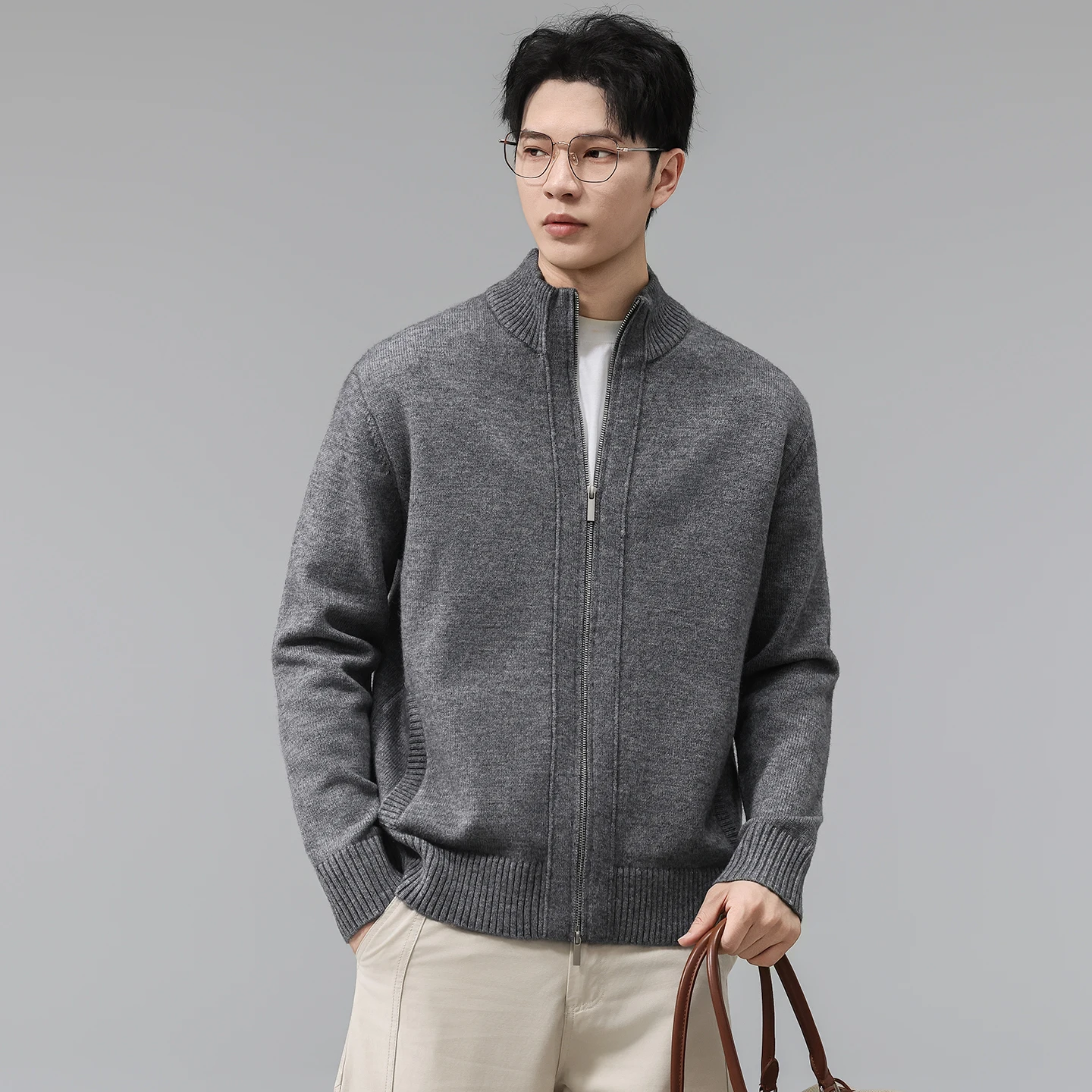 Knitted Sweater Coat Men Autumn Winter Fashion Vintage Loose Casual Zipper Sweater Cardigan Jacket Jumpers Coat