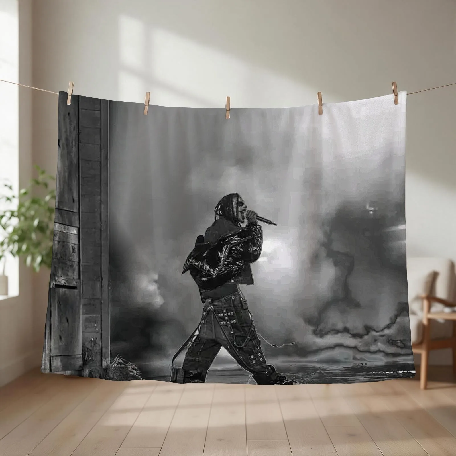 Playboi Carti black and white Throw Blanket
