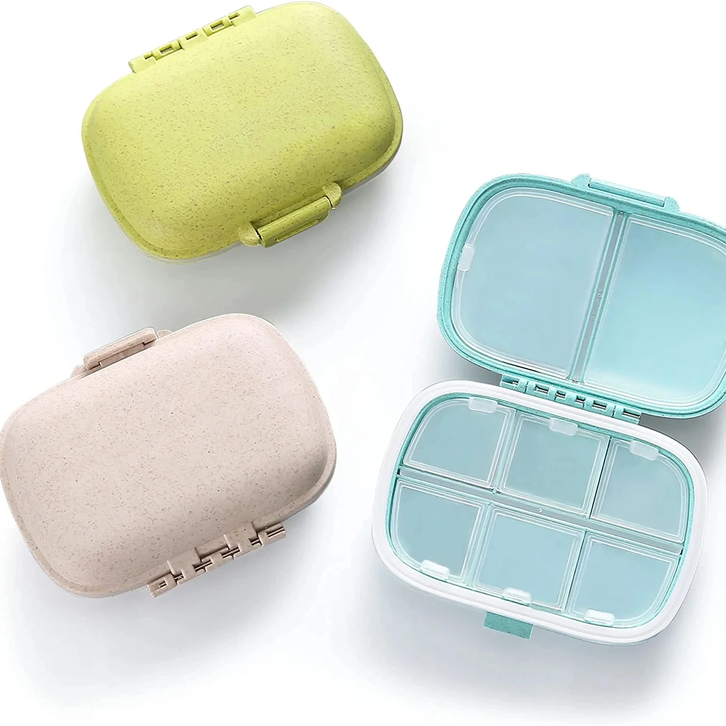 Portable 8 Grids Sealed Pill Cases Outdoor Travel Pocket Pills Container Box Daily Waterproof Transparent Pills Tablet Dispenser