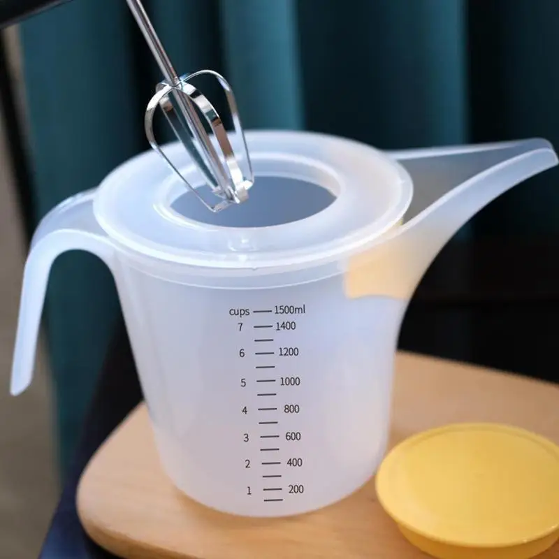 1500 мл кухонная чашка для смешивания жидкости, контейнер для измерения, инструменты для выпечки, мерный стаканчик для фильтрации вспени, кондитерские изделия, кухонный инструмент