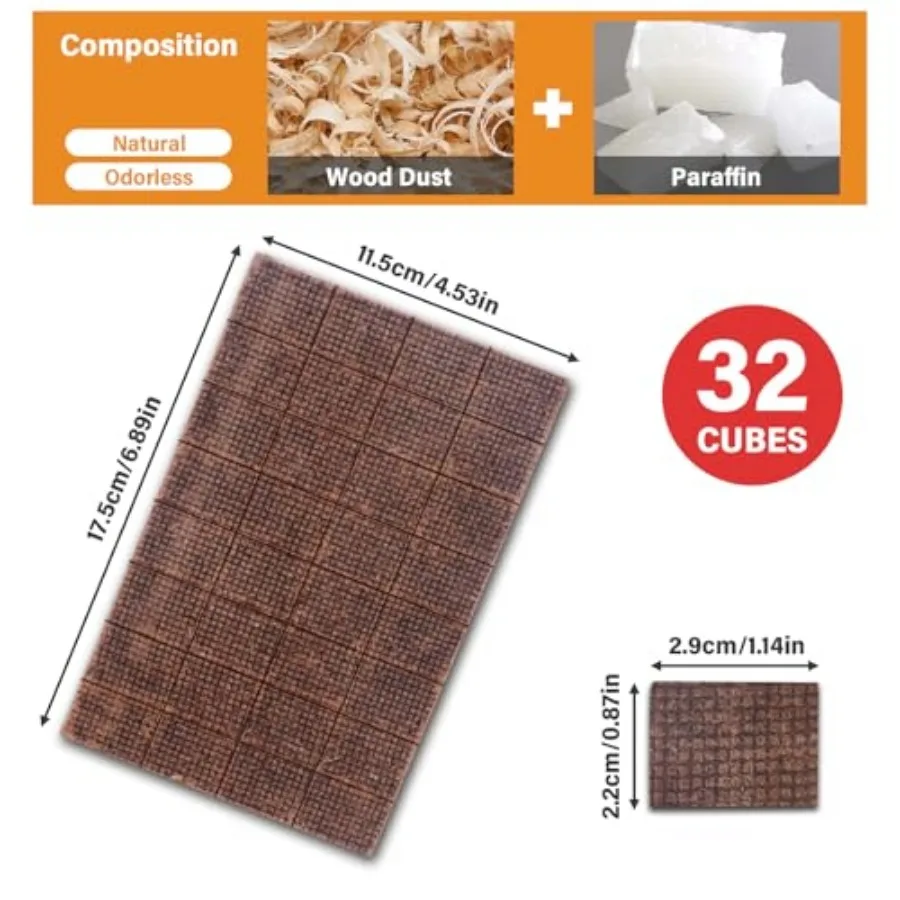 Fire Starter, Mini Natural Fire Starters for Campfires, BBQ Grill, Charcoal Chimney, Outdoor Pit, Indoor Fireplace, Wood Stove