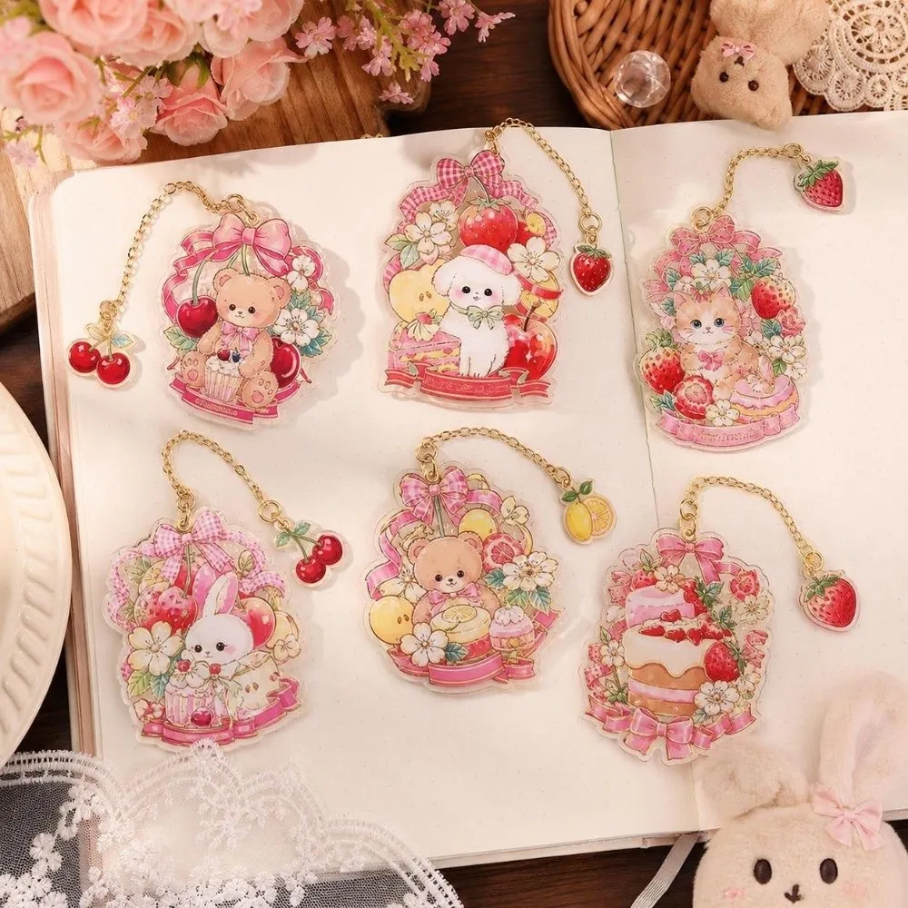 Cartoon Cute Hollow Out Metal Bookmark Bear Exquisite Book Clip Dog Cat Page Marker School