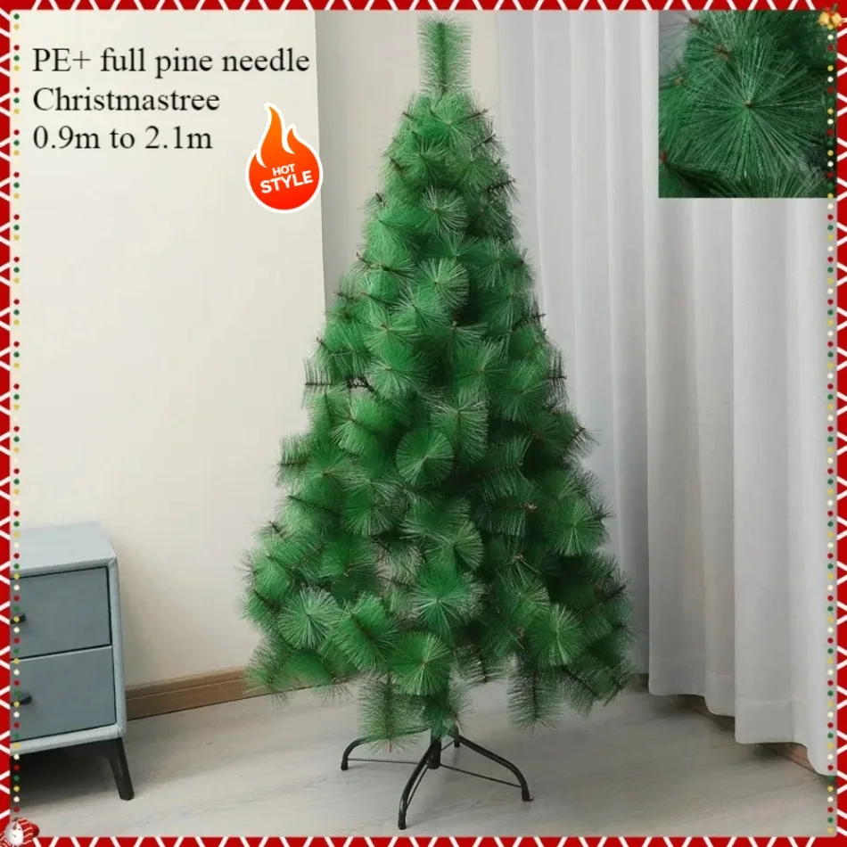 Simulation Christmas Tree Pine Needles+PE Encryption Metal Base Luxury Christmas Tree 1.2M to 2.1M Christmas Party Decoration