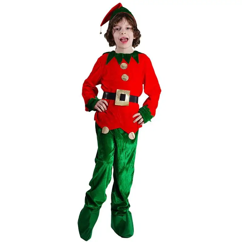 Kinder Weihnachts ferien Party lustige Cosplay Kostüm niedlichen Weihnachts baum Set Jungen Mädchen süßes Kleid Bühne Performance Kleidung