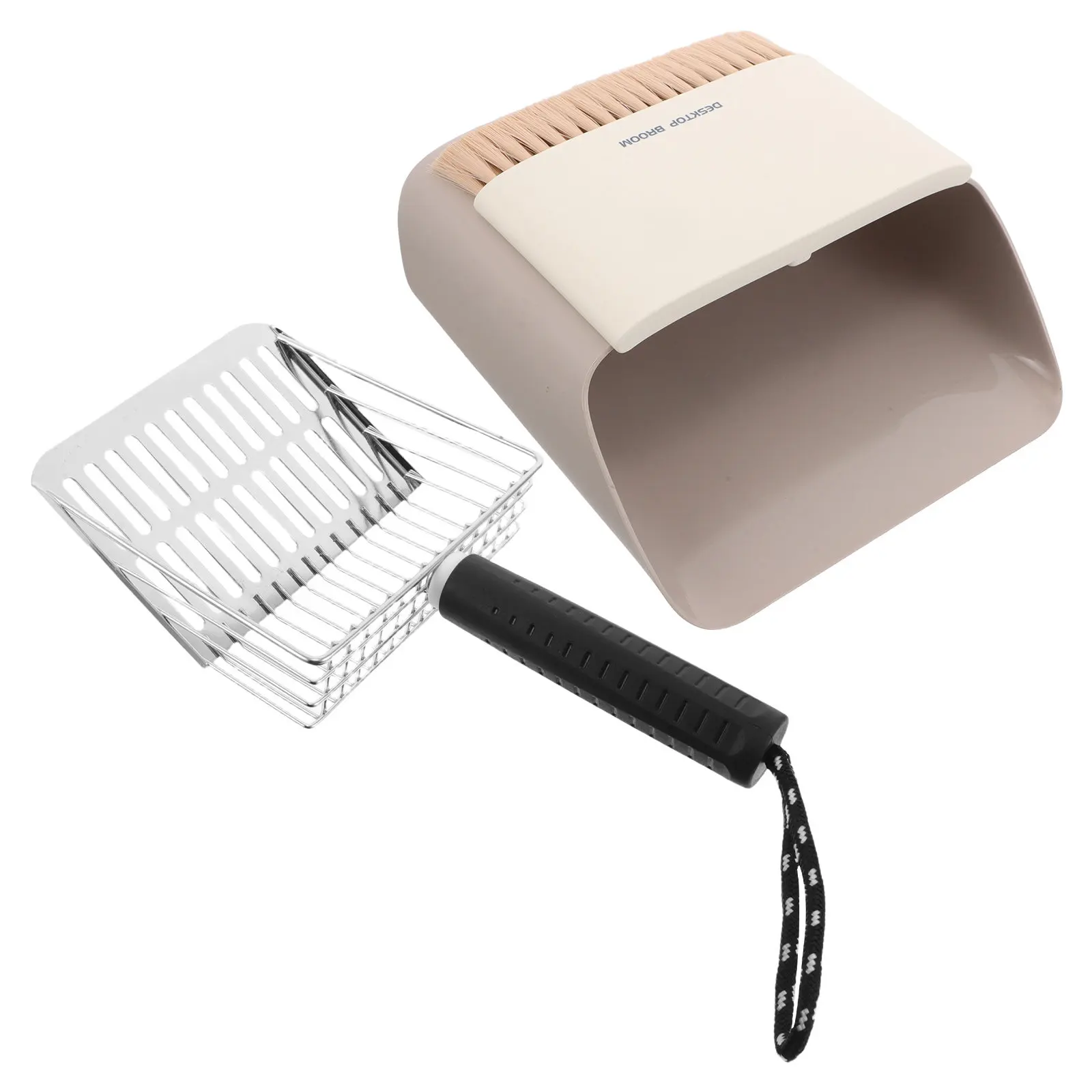 

Stainless Steel Cat Litter Scoop Detachable Design Ergonomic Handle Storage Base Heavy Duty Sifter Kitten Litter Box Cleaner