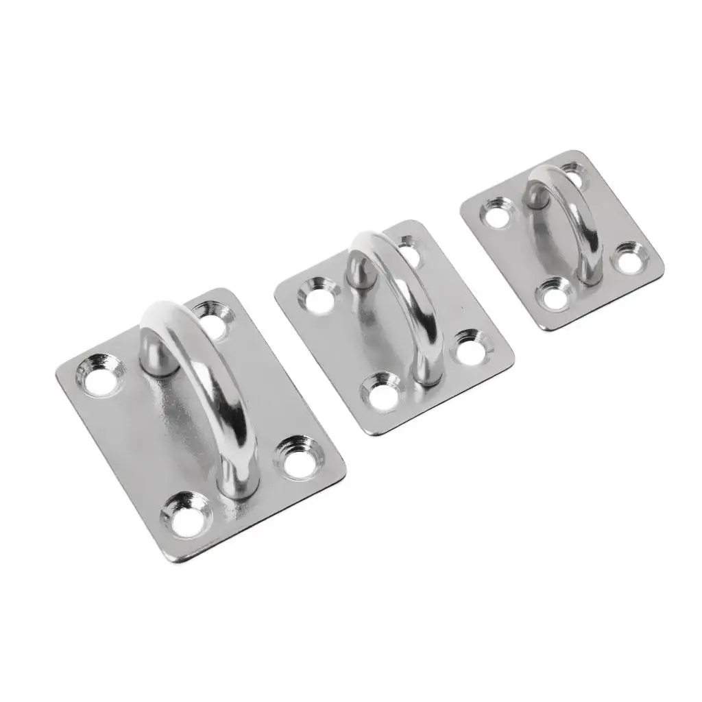 Durevole piastra per occhi quadrata Supporto per gancio per occhiello in acciaio inossidabile 304 per copertura per vela parasole per barca