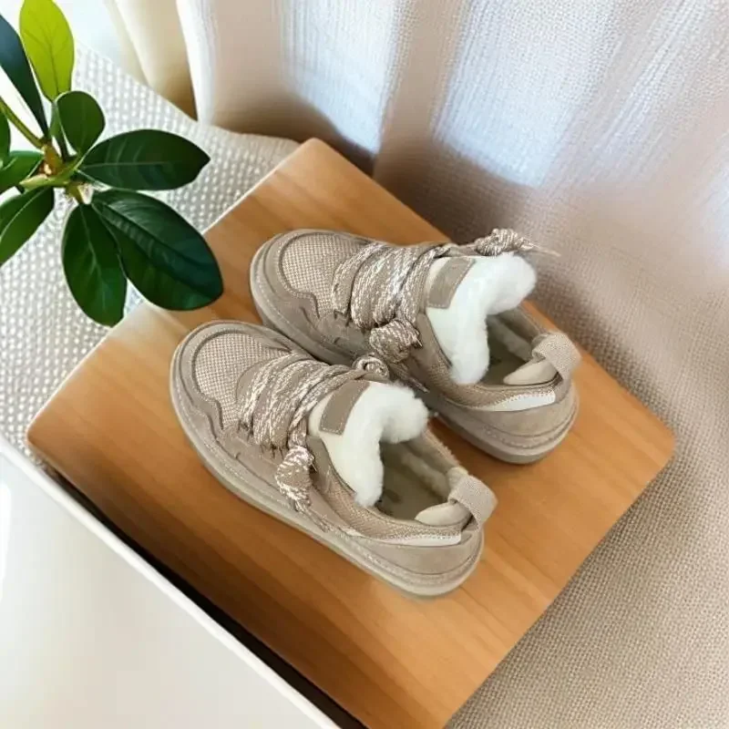 

2025 New Low Top Sheepskin Boots, Warm Trendy Versatile, Fashion Comfortable Winter Casual Shoes