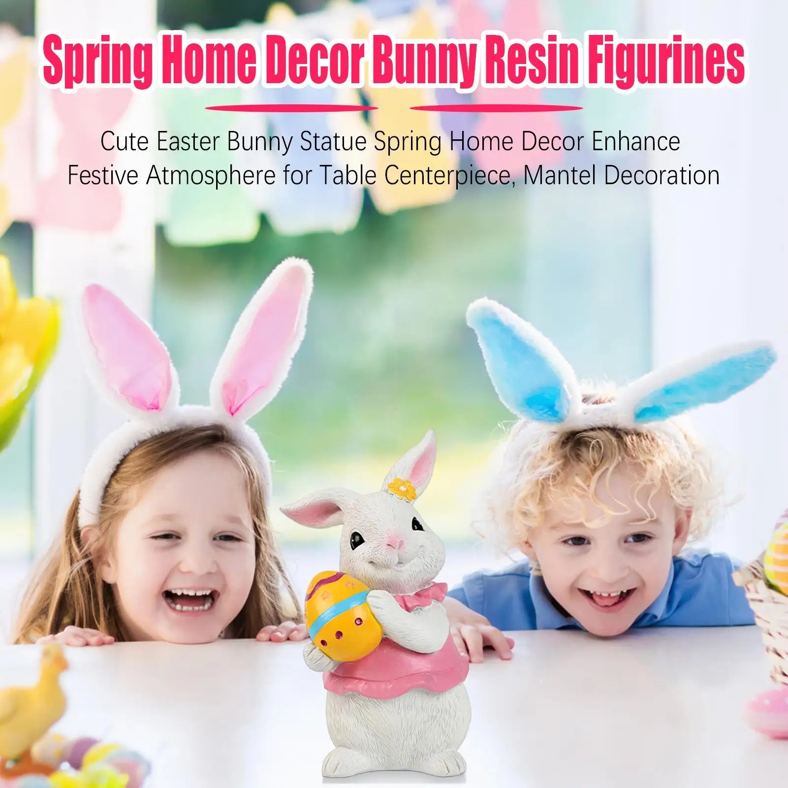 Bunny Figurine Easter Rabbit Farm Animal Figures Cute Easter Bunny Statue Spring Home Decor Enhance Festive Atmosphere For Table