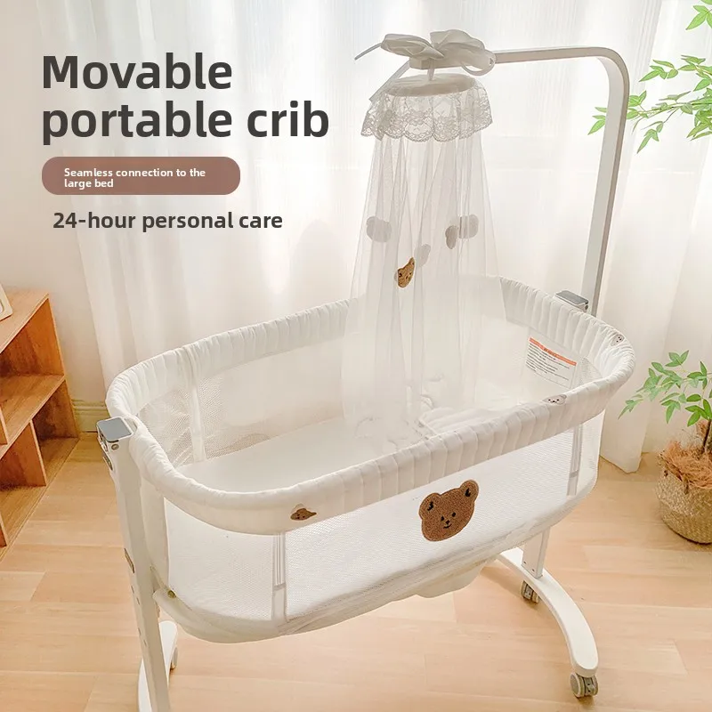 Babyfond Crib Portable Removable Month-old Cradle Bed Splicing Large Bed Baby Multi-functional Confinement Center Sleeping Bed