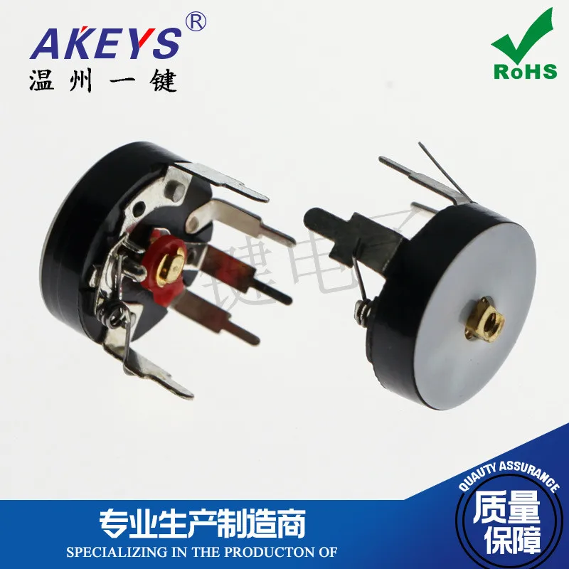 RV16S-B50K-K6 Bent Foot Radio Potentiometer With Switch 5-pin Straight In Amplifier Volume Adjustment