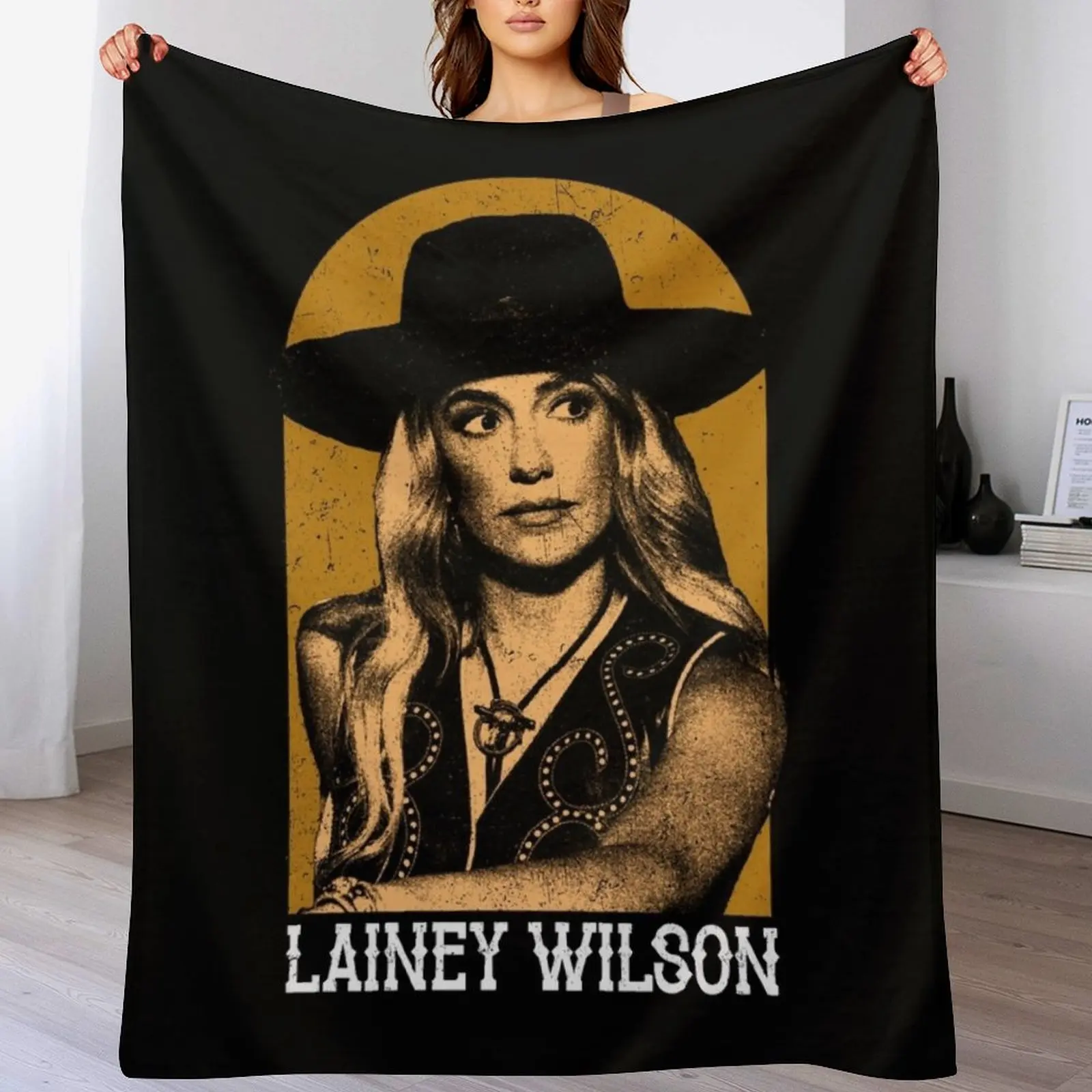 

Lainey Wilson - Country's Cool Again Portrait Throw Blanket For Decorative Sofa Baby Bed linens blankets and throws Blankets