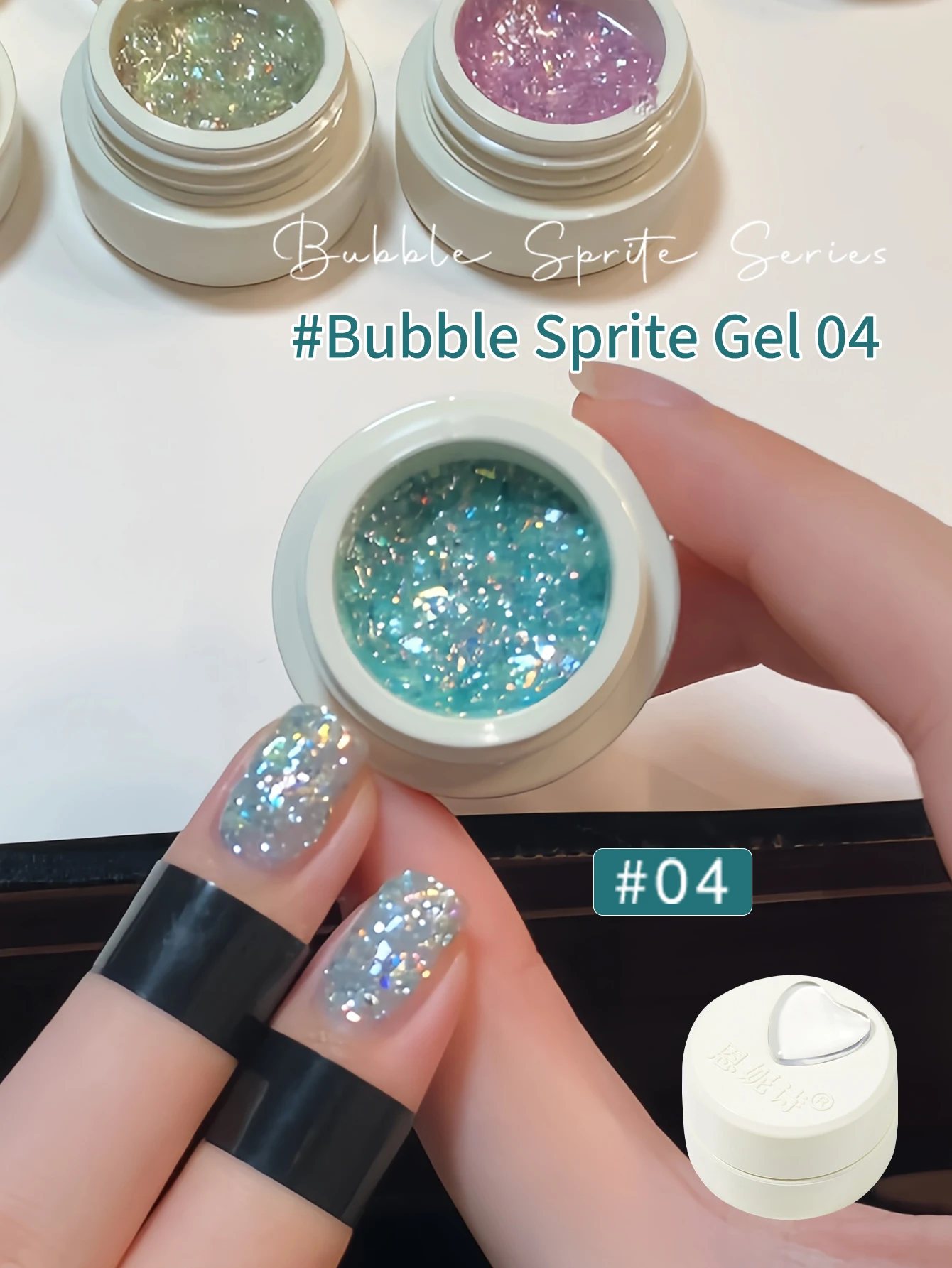 5g Bubble Star Pailletten-Glitter-Gel-Nagellack, Reflektierender Glitter Soak-Off Semi-Permanent Nagelkunst-Lack, Sommer Damen Salon – Detail 4
